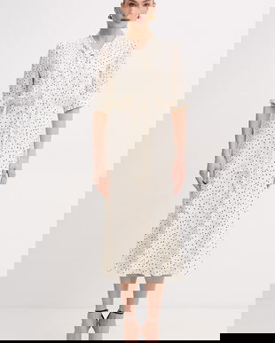 Luisa Spagnoli rochie de vară cu amestec de mătase Pinasca