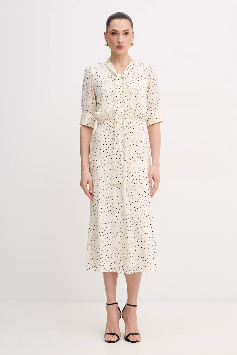 Luisa Spagnoli rochie de vară cu amestec de mătase Pinasca