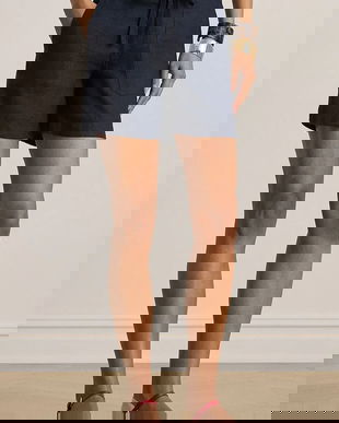 Lauren Ralph Lauren pantaloni scurți pentru femei, din in