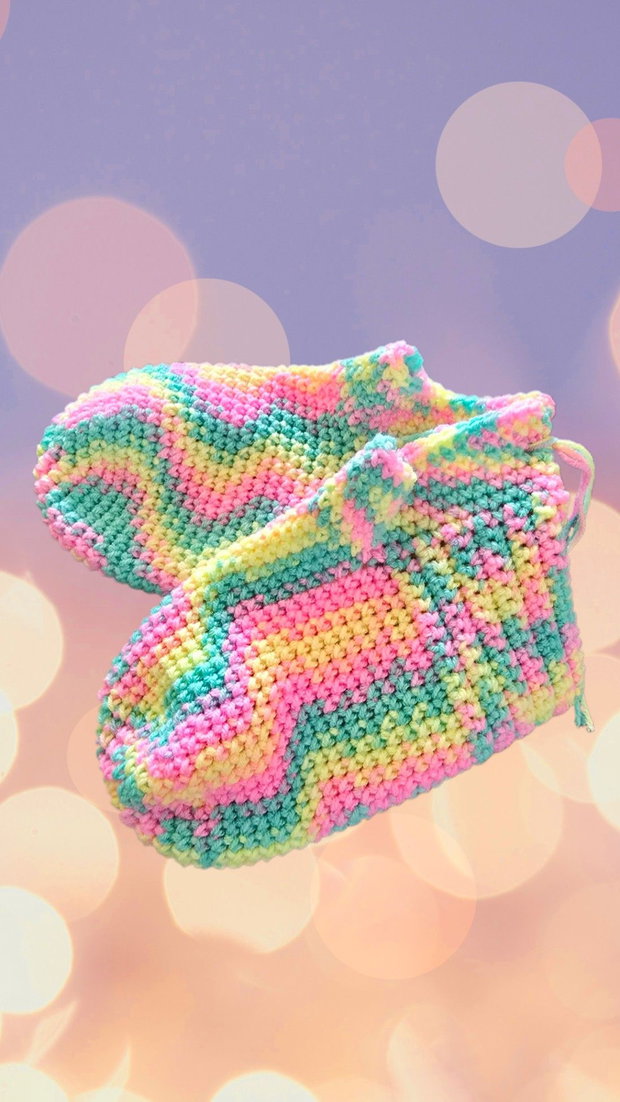 Botosei croșetați pentru copii Rainbow Dreams degradé multicolor