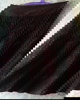 fusta maro bumbac cu broderie , Mexx , 40