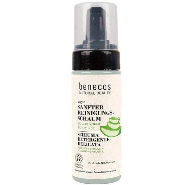 Spuma Delicata de Curatare cu Aloe Vera si Lavanda Bio - Benecos Gentle Cleansing Foam, 150 ml