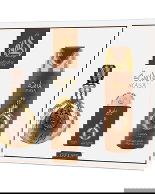 Set Apa de Parfum 100 ml + Deodorant Spray 200 ml + Apa de Parfum Travel Size 20 ml, Unisex - Lattafa Perfumes Masa, 1 set