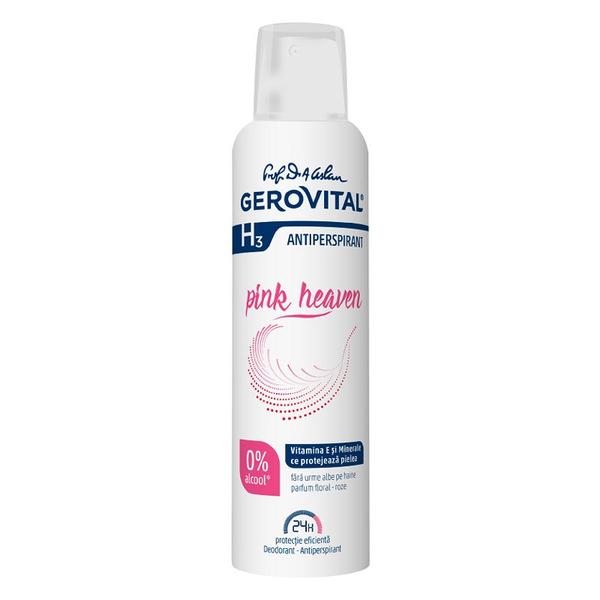 Deodorant Antiperspirant fara Alcool - Gerovital H3 Pink Heaven, 150 ml