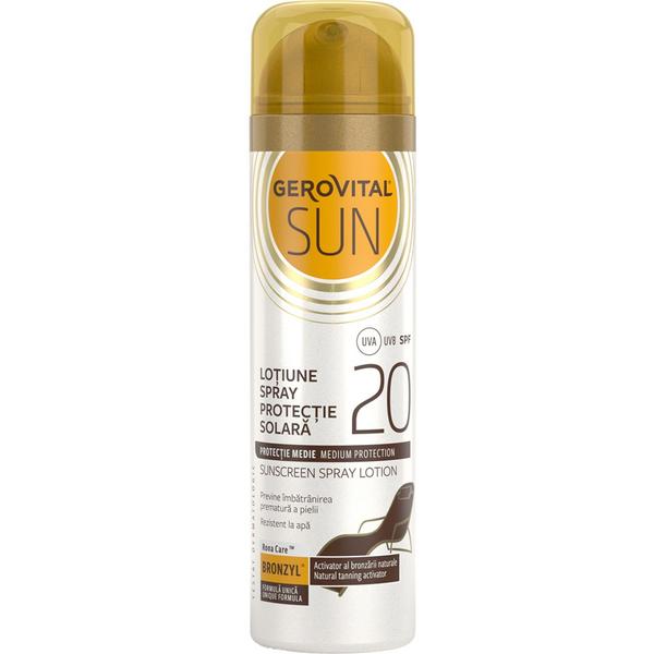 Lotiune Spray Protectie Solara SPF 20 - Gerovital Sun Sunscreen Spray Lotion, 150 ml