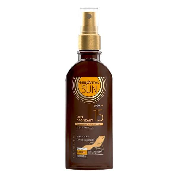 Ulei Bronzant cu Protectie Solara Scazuta SPF 15 - Gerovital Sun Tanning Oil, 150 ml