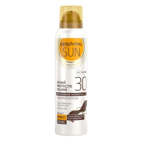 Spuma cu Protectie Solara SPF 30 - Gerovital Sun Sunscreen Mousse High Protection, 150 ml