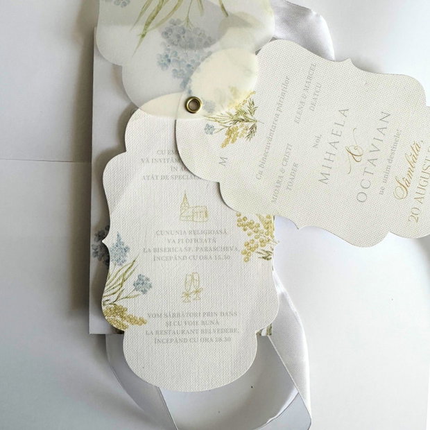 Invitatie Nunta cu motiv floral
