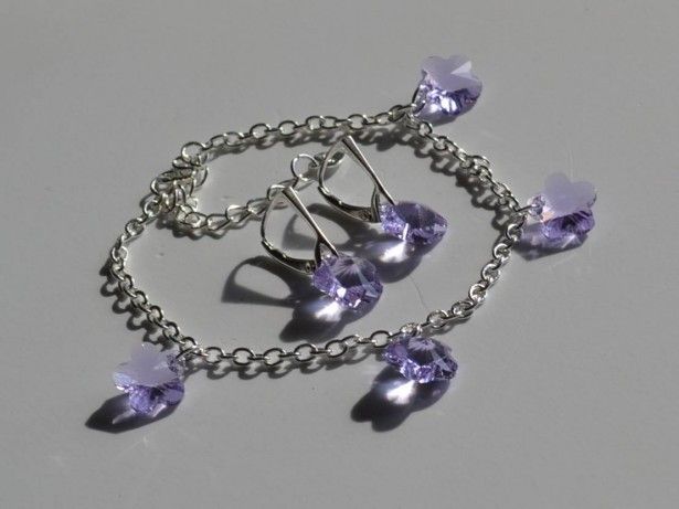 Swarovski - Ag925 - Flori de Liliac