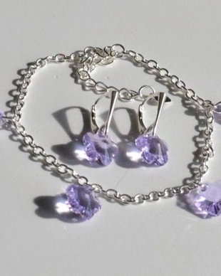 Swarovski - Ag925 - Flori de Liliac