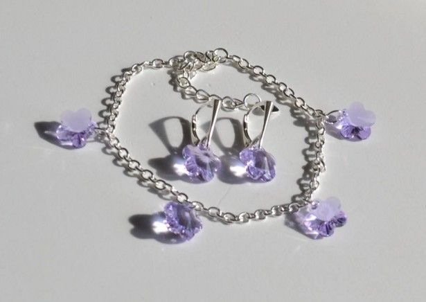 Swarovski - Ag925 - Flori de Liliac