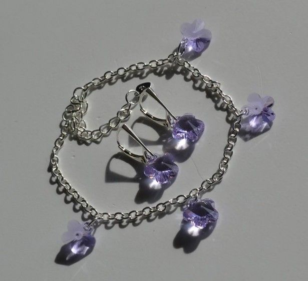 Swarovski - Ag925 - Flori de Liliac
