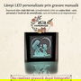 Lampă LED personalizată  gravură manuală pe sticlă - pe comandă !