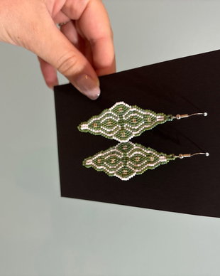 Cercei handmade fantasy cross verde
