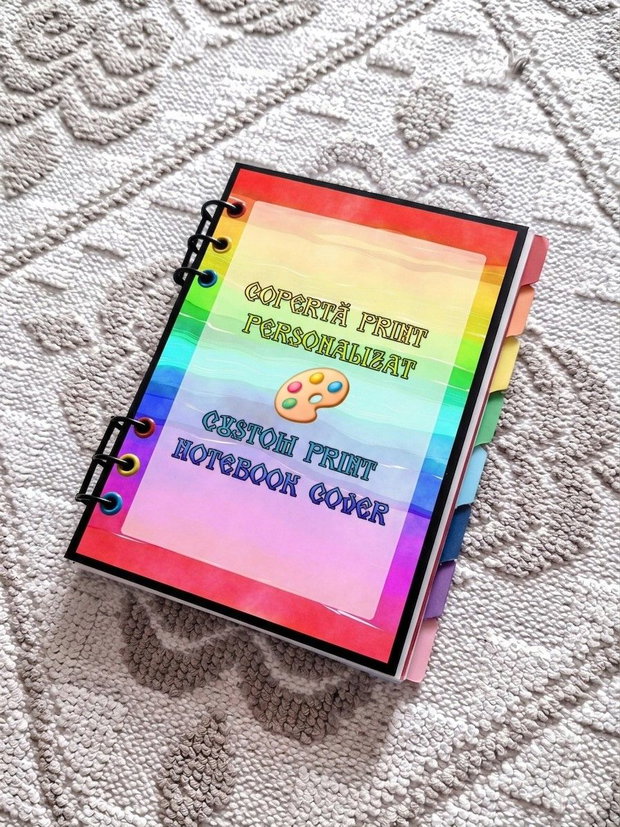 CAIET MECANIC A5 cu Refill Rezerve Foi - Print Personalizat Fata si Separatoare (Planner, Organizator)