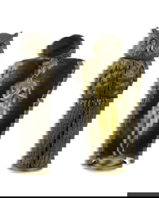 Bufnita si fecioara- statueta vieneza din bronz masiv