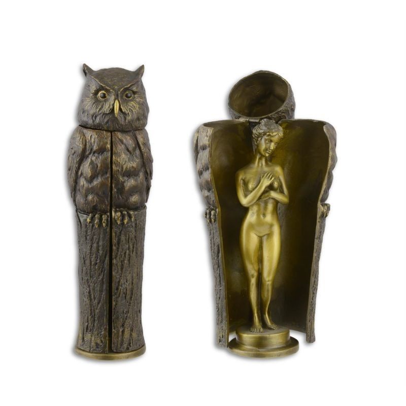 Bufnita si fecioara- statueta vieneza din bronz masiv