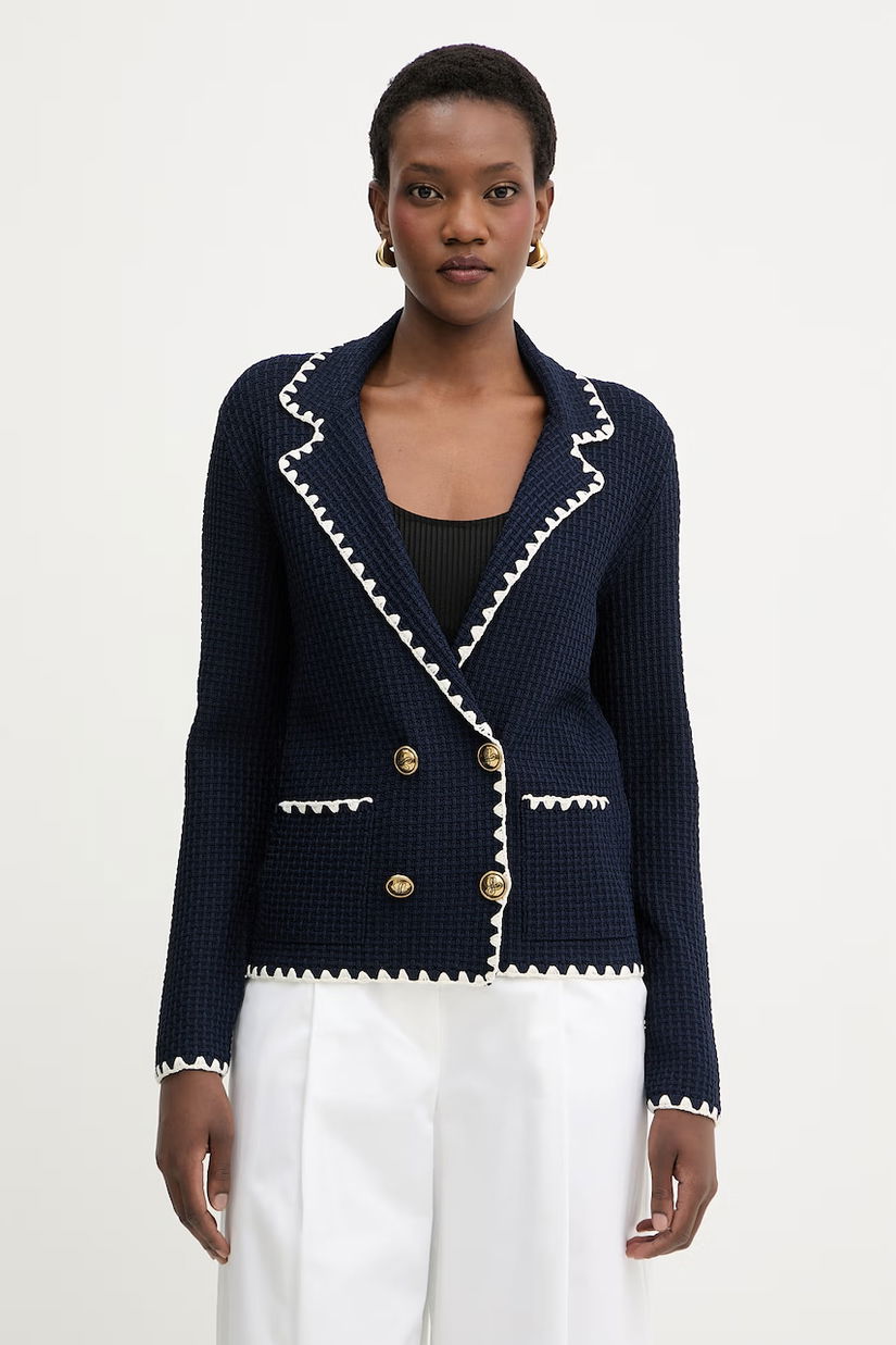 Luisa Spagnoli sacou cu două rânduri de nasturi pentru femei, cu vâscoză Cosmica