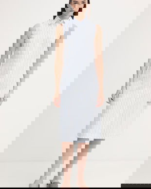 U.S. polo Assn. rochie din bumbac SLEEVELESS TIE-BACK MIDI