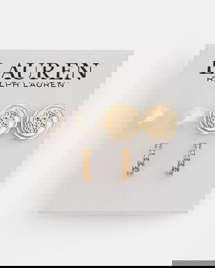 Lauren Ralph Lauren Set de cercei de damă din metal pachet de 3