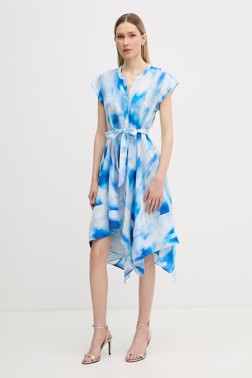 DKNY rochie evazată din in