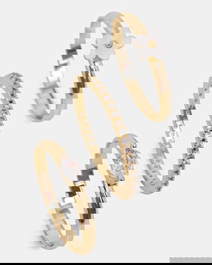 Aldo set de inele pentru femei placat cu aur cu zirconiu cubic BLOOMINIE pachet de 3