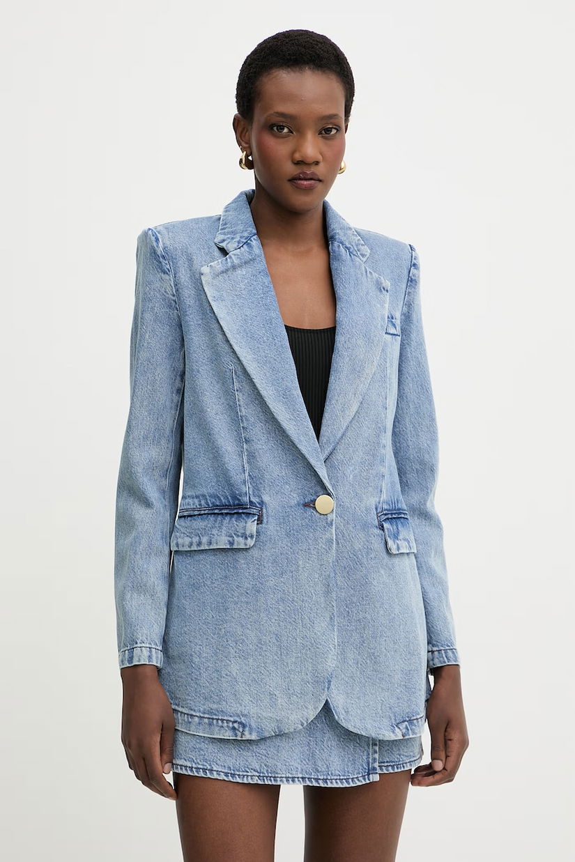 Armani Exchange sacou cu un singur rând de nasturi pentru femei, din denim