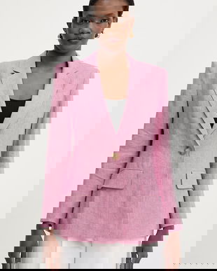 Luisa Spagnoli sacou cu un singur rând de nasturi pentru femei, din in Vetrate