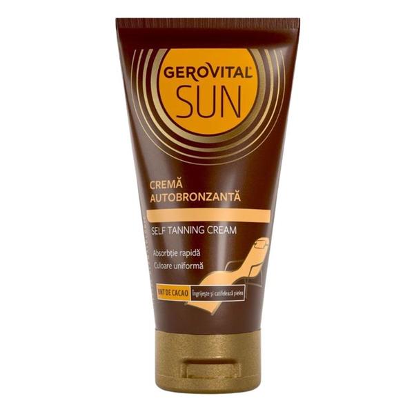 Crema Autobronzanta cu Unt de Cacao - Gerovital Sun Self Tanning Cream, 150 ml