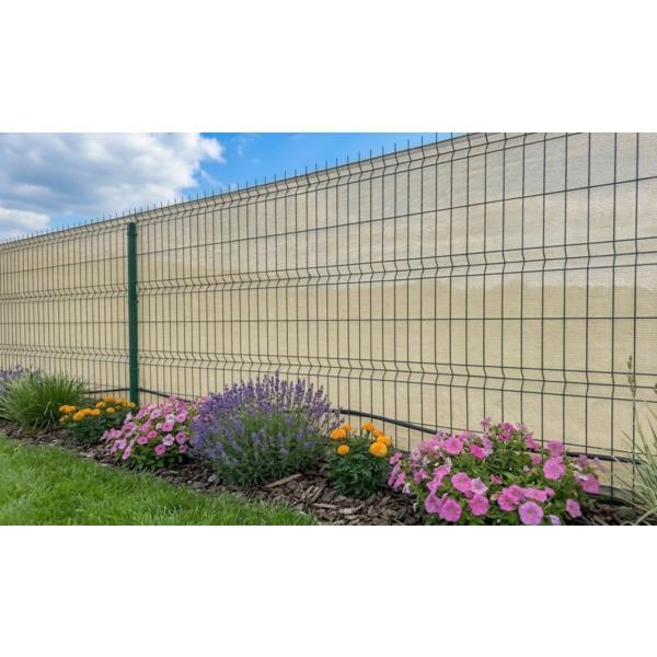 Plasa umbrire gard, sere, HDPE 1,7 m x 15 m, grad de acoperire 95%, densitate 120gr/m2, protectie UV culoare crem