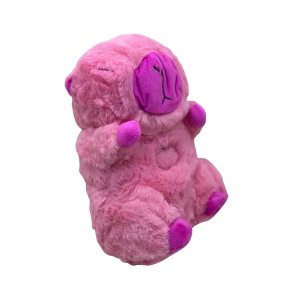 Jucarie de Plus Capybara Roz cu Respiratie si Lumina, Capybara Roz cu Mar