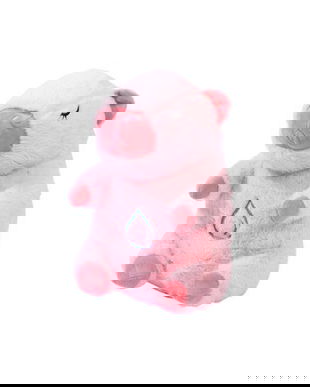 Jucarie de Plus Capybara Roz cu Picatura pe Burtica, cu Respiratie si Lumina