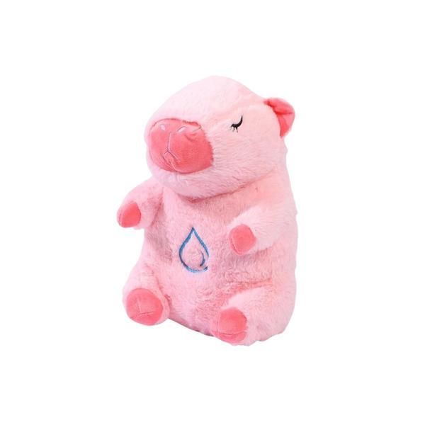 Jucarie de Plus Capybara Roz cu Picatura pe Burtica, cu Respiratie si Lumina