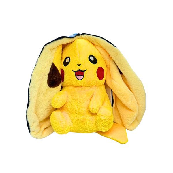Jucarie de Plus Pikachu in Pokeball cu Fermoar, 30 cm, Plush Pokemon 2 in 1 pentru Copii