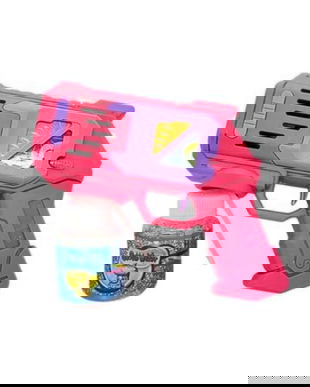 Pistol cu apa Roz Automat de Facut Baloane de Sapun Bubble, Include Solutie