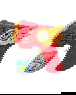 Pistol cu apa  Rosu Automat Baloane de Sapun Flying Armor cu Lumini, cu Solutie Inclusa