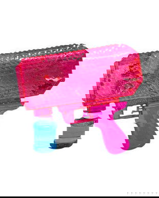 Pistol cu apa Automat Baloane de Sapun cu 42 Orificii, Include Solutie