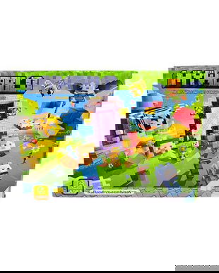 Set 128 Cuburi Magnetice Tip Minecraft &ndash; Puzzle Magnetic Educativ pentru Copii, , Model Aleatoriu
