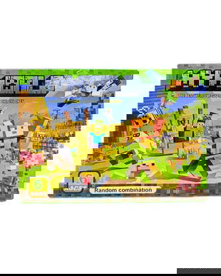 Set 32 Cuburi Magnetice Tip Minecraft &ndash; Puzzle Magnetic Educativ pentru Copii, Model Aleatoriu