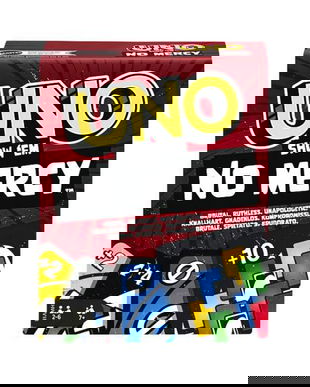 Joc de Cărți Uno Show &lsquo;Em No Mercy &ndash; Joc de Societate, 2-6 Jucători, 7+ Ani