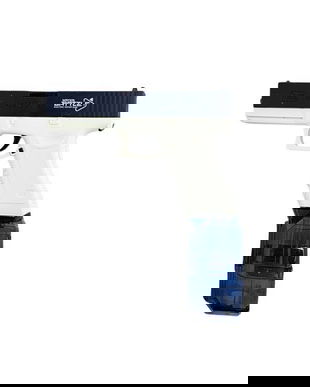 Pistol cu apa Electric Albastru cu Rezervor Tip Tambur, Jet Continuu, Jucarie Apa Exterior