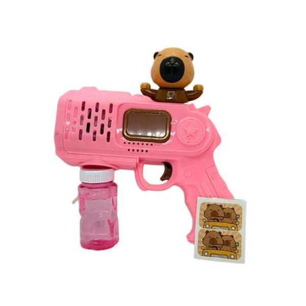 Pistol cu apa, Capybara Roz Automat Baloane de Sapun, Electric cu Rotatie 180&deg;
