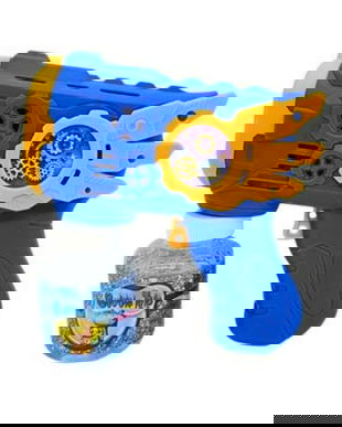 Pistol cu apa  Albastru Automat Baloane de Sapun Flying Armor  Bubble cu Solutie Inclusa