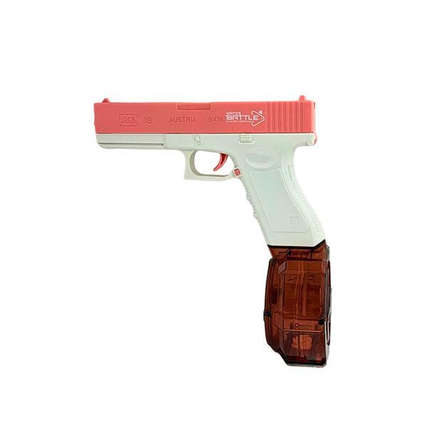 Pistol cu apa Electric Roz cu Rezervor Tip Tambur, Jet Continuu de Apa, Jucarie Vara pentru Copii