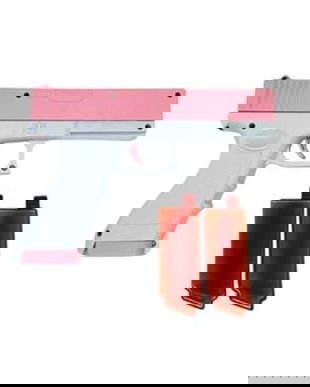 Pistol cu apa Electric Roz cu Jet Continuu de Apa, Rezervor Detasabil, Jucarie Vara pentru Copii