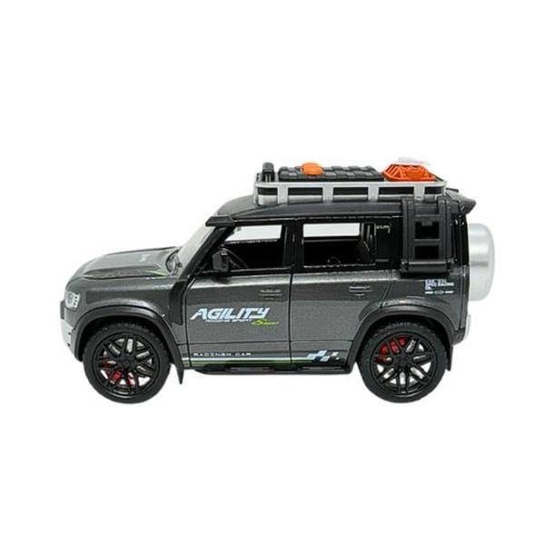 Masinuta Off-Road cu Lumini si Muzica, Sistem Pull Back, 17 cm , Model Suv, negru metalic