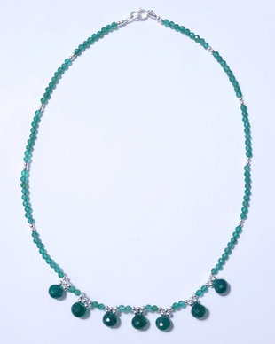 Colier argint 925 cu onix verde si hematit