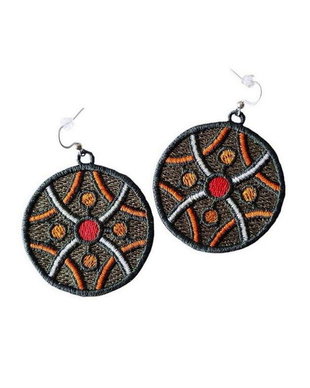 Cercei Rotunzi Brodat Artistic