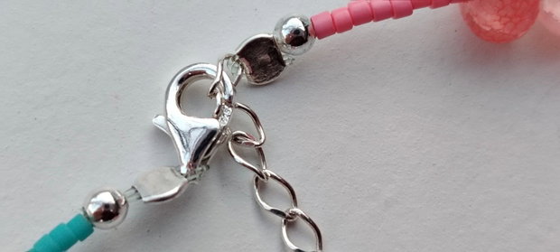 Colier mărgele abac, cu perlă Swarovski și elemente Argint 925