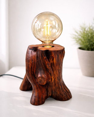 Lampă decorativă premium din lemn de cireș  design natural unicat